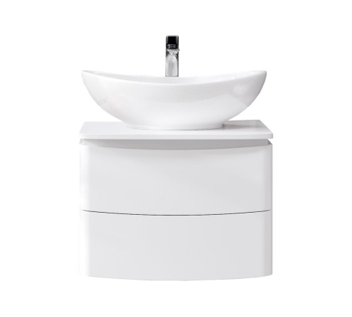 Тумба под раковину Луна 600-0-2 со столешницей навесная с раковиной, белый