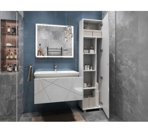 Тумба под раковину Геометрия 800-0-1 (Комо) навесная, бетон