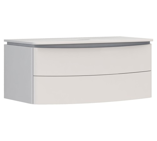 Тумба под раковину Луна 1000-0-2 со столешницей навесная, белый