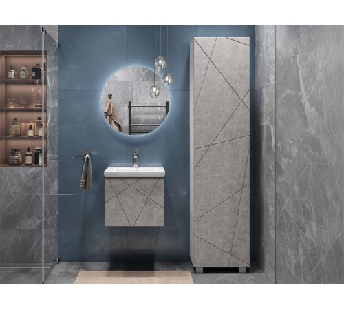 Тумба под раковину Геометрия 800-0-1 (Комо) навесная, бетон