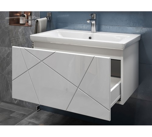 Тумба под раковину Геометрия 800-0-1 (Комо) навесная, бетон