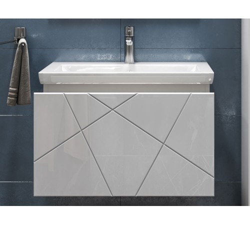 Тумба под раковину Геометрия 800-0-1 (Комо) навесная, бетон