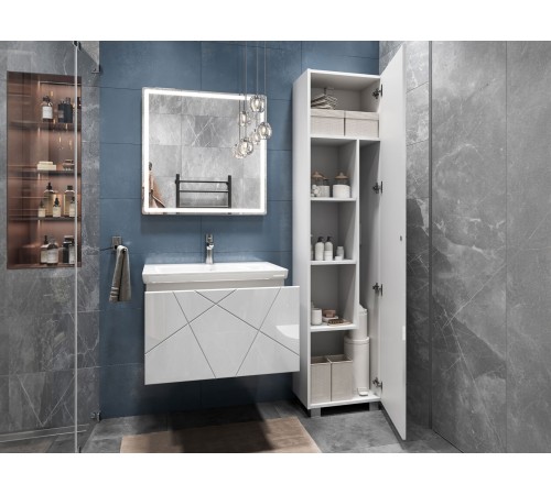 Тумба под раковину Геометрия 800-0-1 (Комо) навесная, бетон