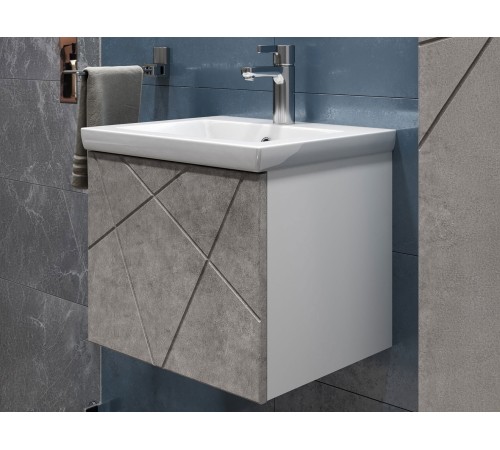 Тумба под раковину Геометрия 800-0-1 (Комо) навесная, бетон