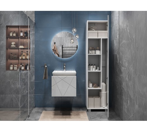 Тумба под раковину Геометрия 800-0-1 (Комо) навесная, бетон