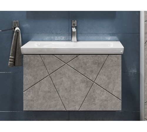 Тумба под раковину Геометрия 800-0-1 (Комо) навесная, бетон