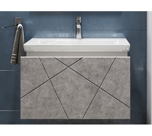 Тумба под раковину Геометрия 800-0-1 (Комо) навесная, бетон