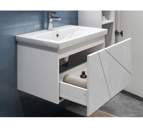 Тумба под раковину Геометрия 800-0-1 (Комо) навесная, бетон