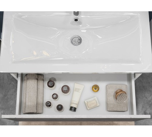 Тумба под раковину Геометрия 800-0-1 (Комо) навесная, бетон