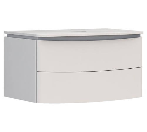 Тумба под раковину Луна 800-0-2 со столешницей навесная, белый
