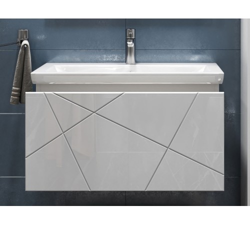 Тумба под раковину Геометрия 800-0-1 (Комо) навесная, бетон