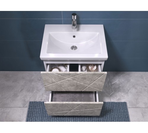 Тумба под раковину Геометрия 600-0-2 (Комо), бетон