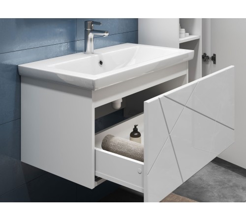 Тумба под раковину Геометрия 800-0-1 (Комо) навесная, бетон