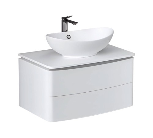 Тумба под раковину Луна 800-0-2 со столешницей навесная с раковиной, белый
