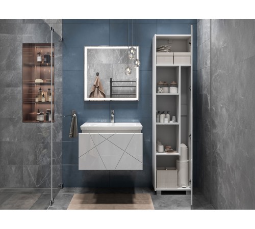 Тумба под раковину Геометрия 800-0-1 (Комо) навесная, бетон