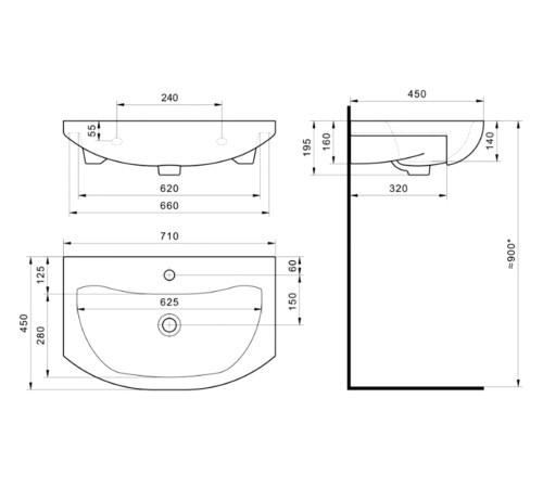 Тумба под раковину Каллао 700-1-2 с раковиной (Балтика)