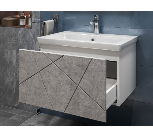 Тумба под раковину Геометрия 800-0-1 (Комо) навесная, бетон