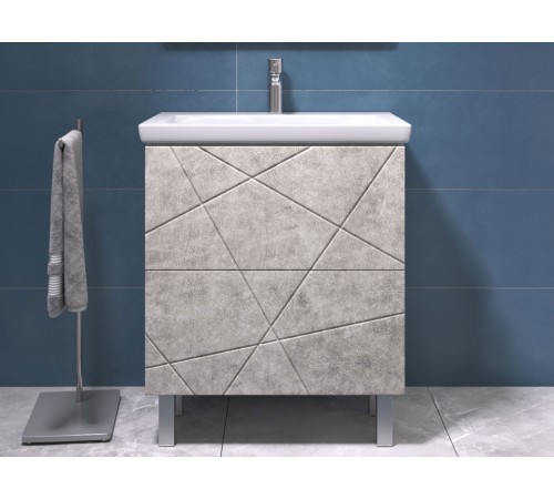Тумба под раковину Геометрия 600-0-2 (Комо), бетон