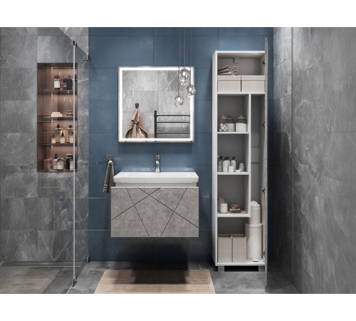 Тумба под раковину Геометрия 800-0-1 (Комо) навесная, бетон