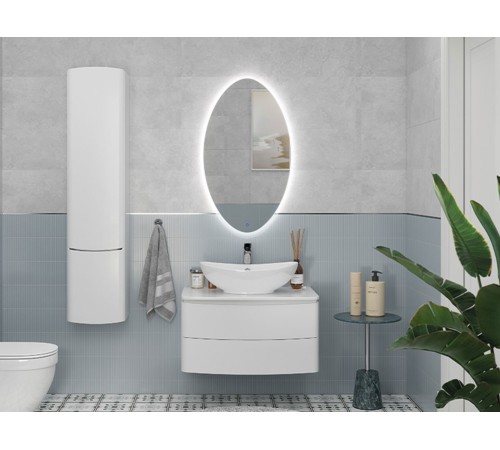 Тумба под раковину Луна 800-0-2 со столешницей навесная с раковиной, белый