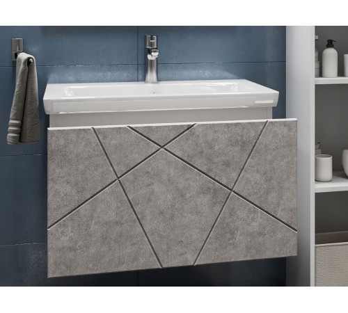 Тумба под раковину Геометрия 800-0-1 (Комо) навесная, бетон