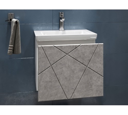 Тумба под раковину Геометрия 800-0-1 (Комо) навесная, бетон