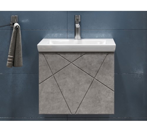 Тумба под раковину Геометрия 800-0-1 (Комо) навесная, бетон