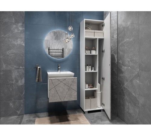 Тумба под раковину Геометрия 800-0-1 (Комо) навесная, бетон