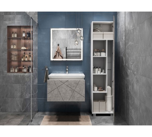 Тумба под раковину Геометрия 800-0-1 (Комо) навесная, бетон