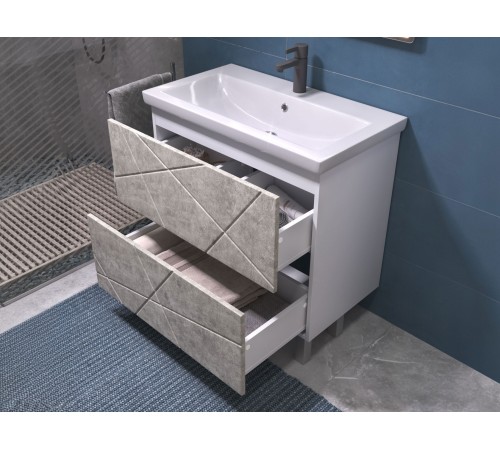 Тумба под раковину Геометрия 600-0-2 (Комо), бетон