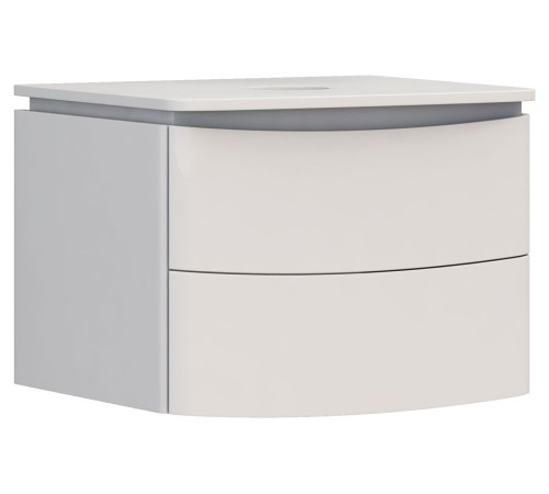 Тумба под раковину Луна 600-0-2 со столешницей навесная, белый