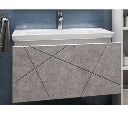 Тумба под раковину Геометрия 800-0-1 (Комо) навесная, бетон