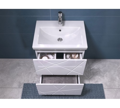 Тумба под раковину Геометрия 600-0-2 (Комо), бетон