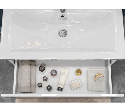 Тумба под раковину Геометрия 800-0-1 (Комо) навесная, бетон