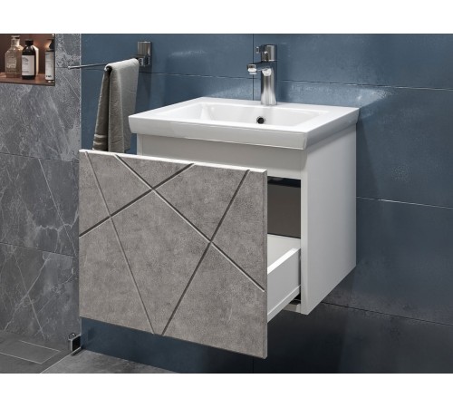 Тумба под раковину Геометрия 800-0-1 (Комо) навесная, бетон