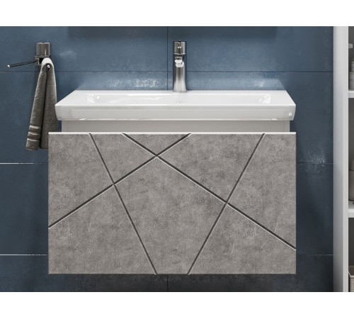 Тумба под раковину Геометрия 800-0-1 (Комо) навесная, бетон