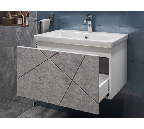 Тумба под раковину Геометрия 800-0-1 (Комо) навесная, бетон