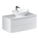 Тумба под раковину Луна 1000-0-2 со столешницей навесная с раковиной, белый
