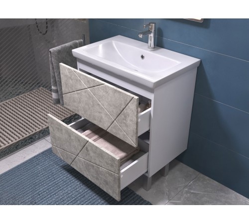 Тумба под раковину Геометрия 600-0-2 (Комо), бетон