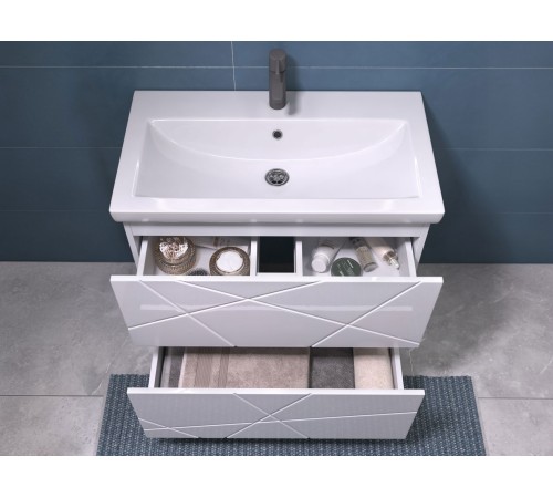 Тумба под раковину Геометрия 600-0-2 (Комо), бетон