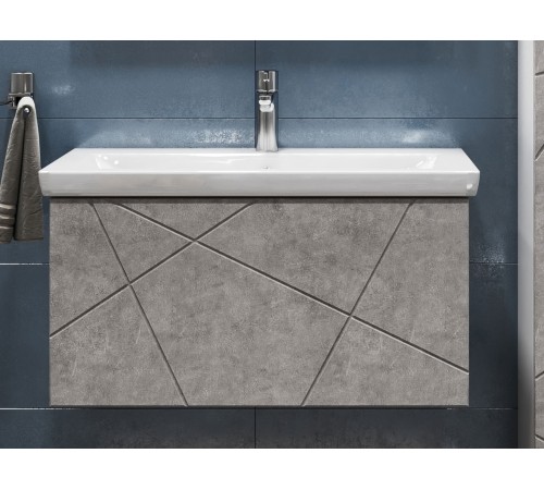 Тумба под раковину Геометрия 800-0-1 (Комо) навесная, бетон