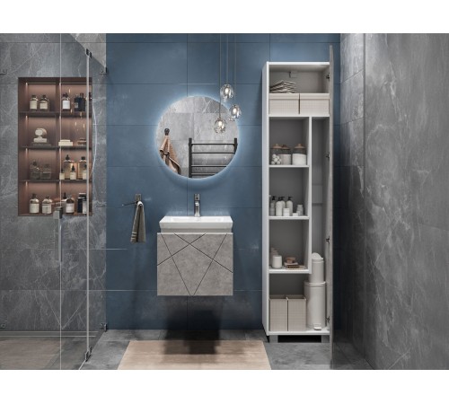 Тумба под раковину Геометрия 800-0-1 (Комо) навесная, бетон