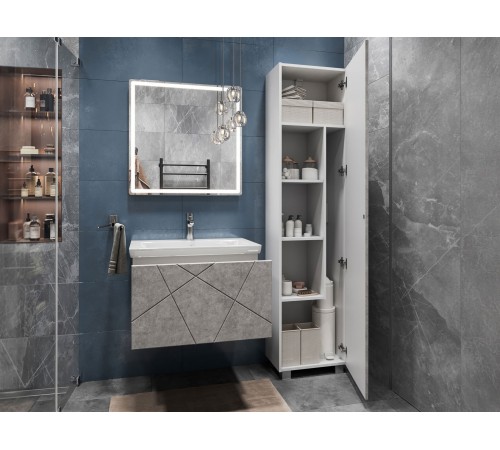 Тумба под раковину Геометрия 800-0-1 (Комо) навесная, бетон