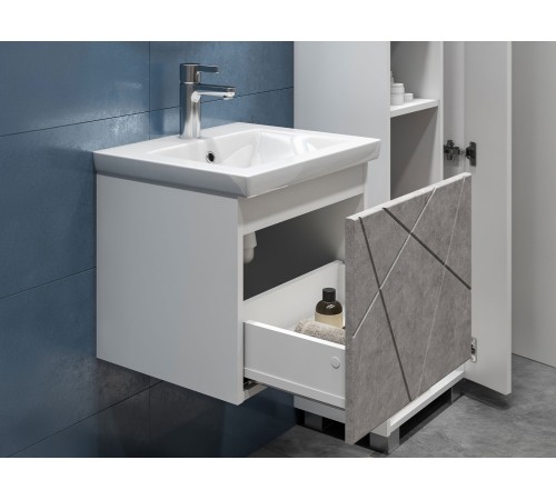 Тумба под раковину Геометрия 800-0-1 (Комо) навесная, бетон