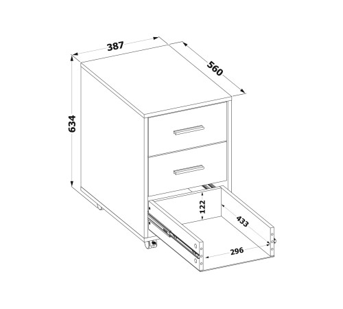 00-00016337 Офисная тумба Лукер / КТ-350, дуб сонома