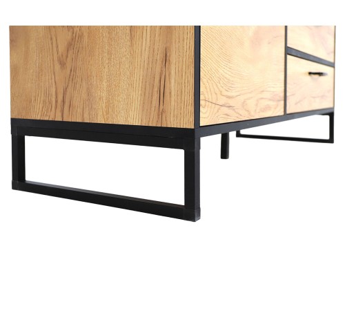 ТВ-тумба Виртон закрытая, дуб крафт золотой/черный