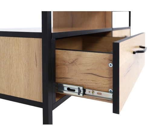 ТВ-тумба Виртон, дуб крафт золотой/черный