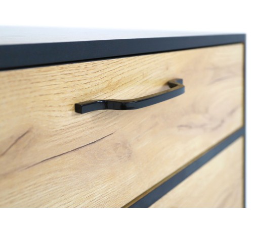 ТВ-тумба Виртон закрытая, дуб крафт золотой/черный