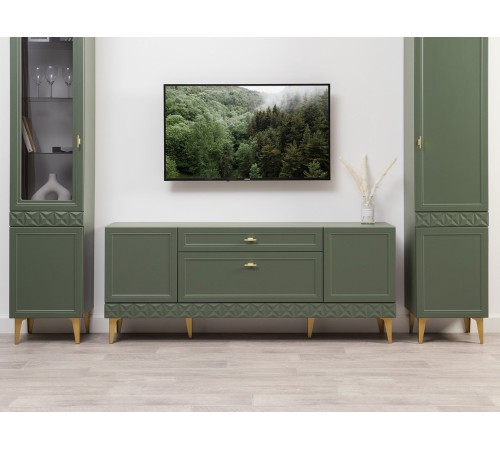 ТВ-тумба Марион 16.167, дымчатый зеленый/олива шагрень