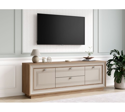 ТВ-тумба Прато 1800, вяз швейцарский светлый/газания матовая